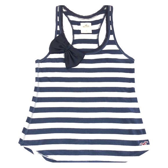 Super Cute Navy and White Striped Racer Back - Picture 1 of 3